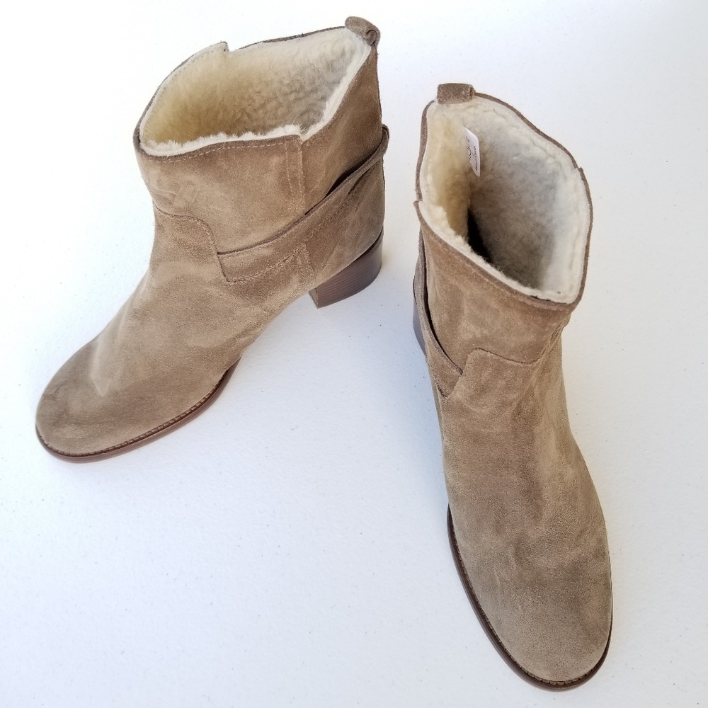 J. Crew Parker Shearing lined suede boots